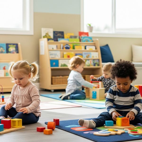 kids playing with toys at preschool